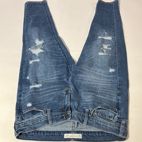 Abercrombie & Fitch A&F womens distressed straight leg jeans sz 8 29 medium wash - Picture 5 of 9
